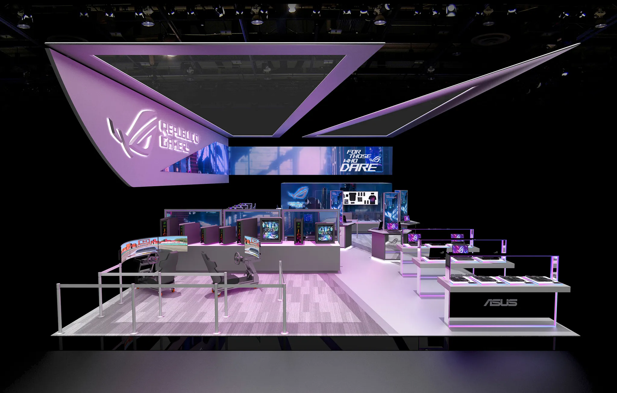30x50 Island booth design by Reaction Space